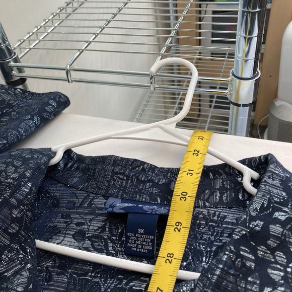 Susan Graver Women's Metallic Floral Shirt Jacket‎ Est. Size 2X Statement Boho - Picture 3 of 11